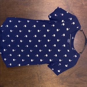 Navy Blue Palm Tree Shirt( XS)